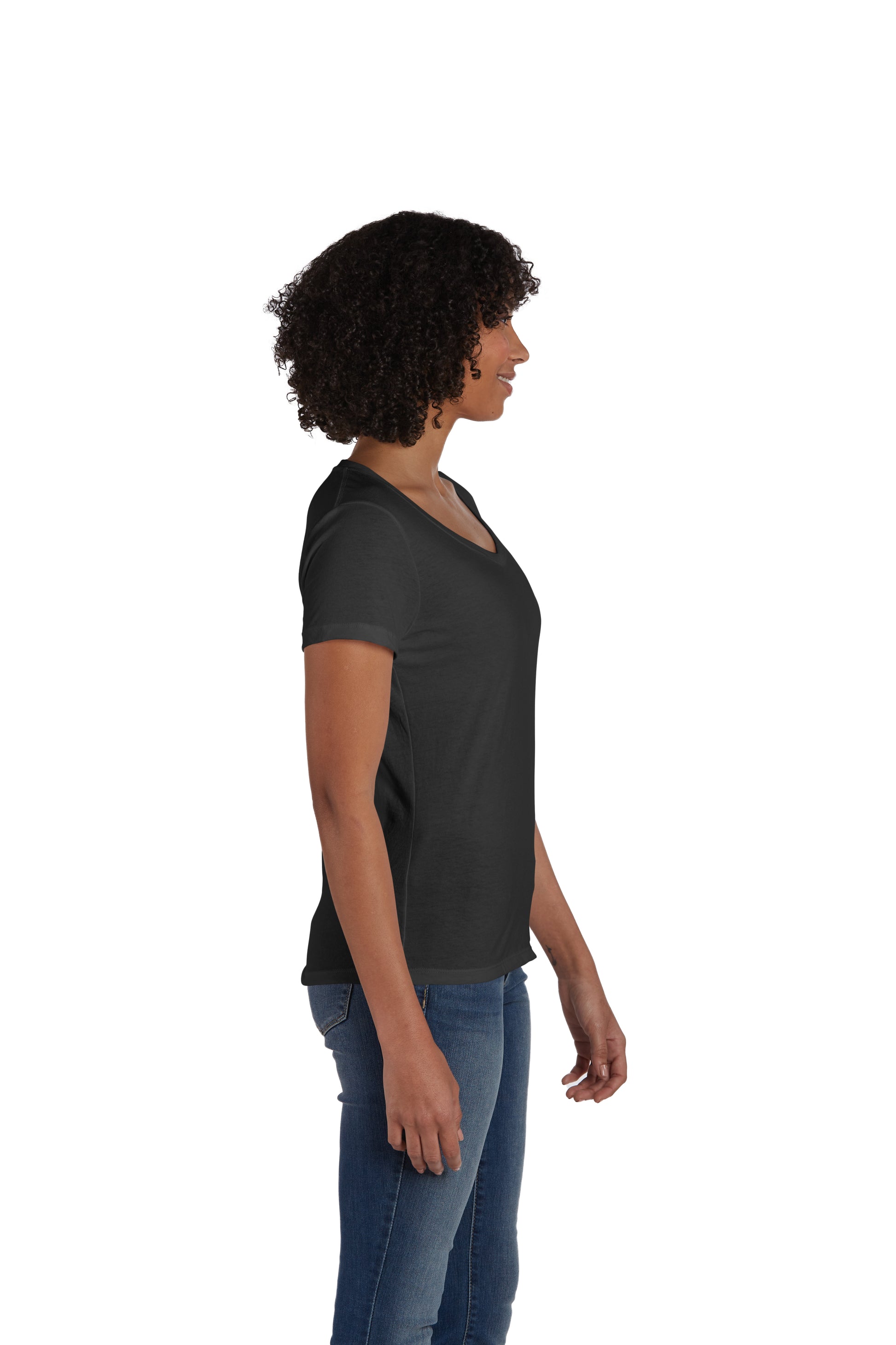 Women's Perfect-T Triblend Short Sleeve V-neck - Sol Black Triblend