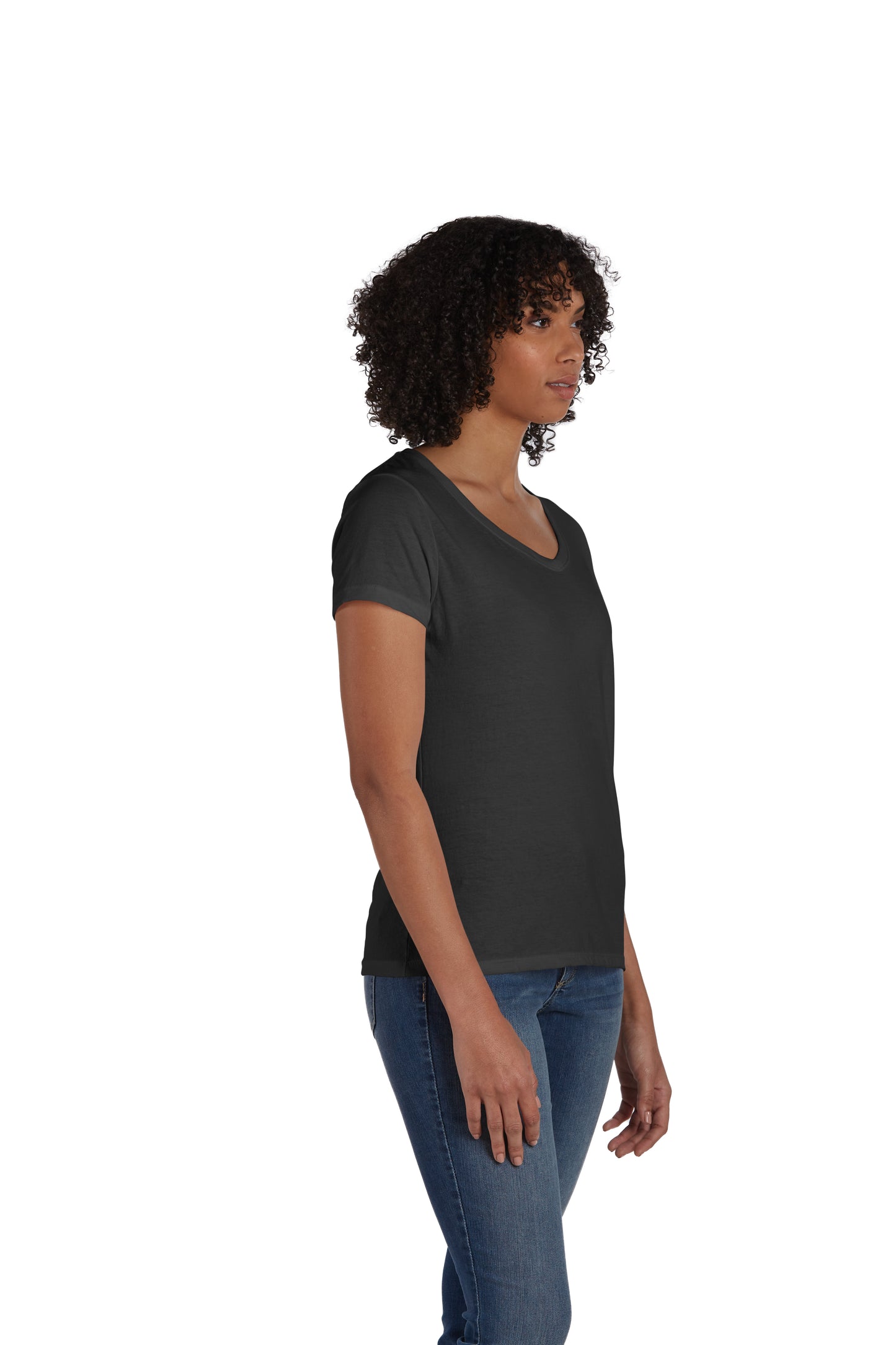 Women's Perfect-T Triblend Short Sleeve V-neck - Sol Black Triblend