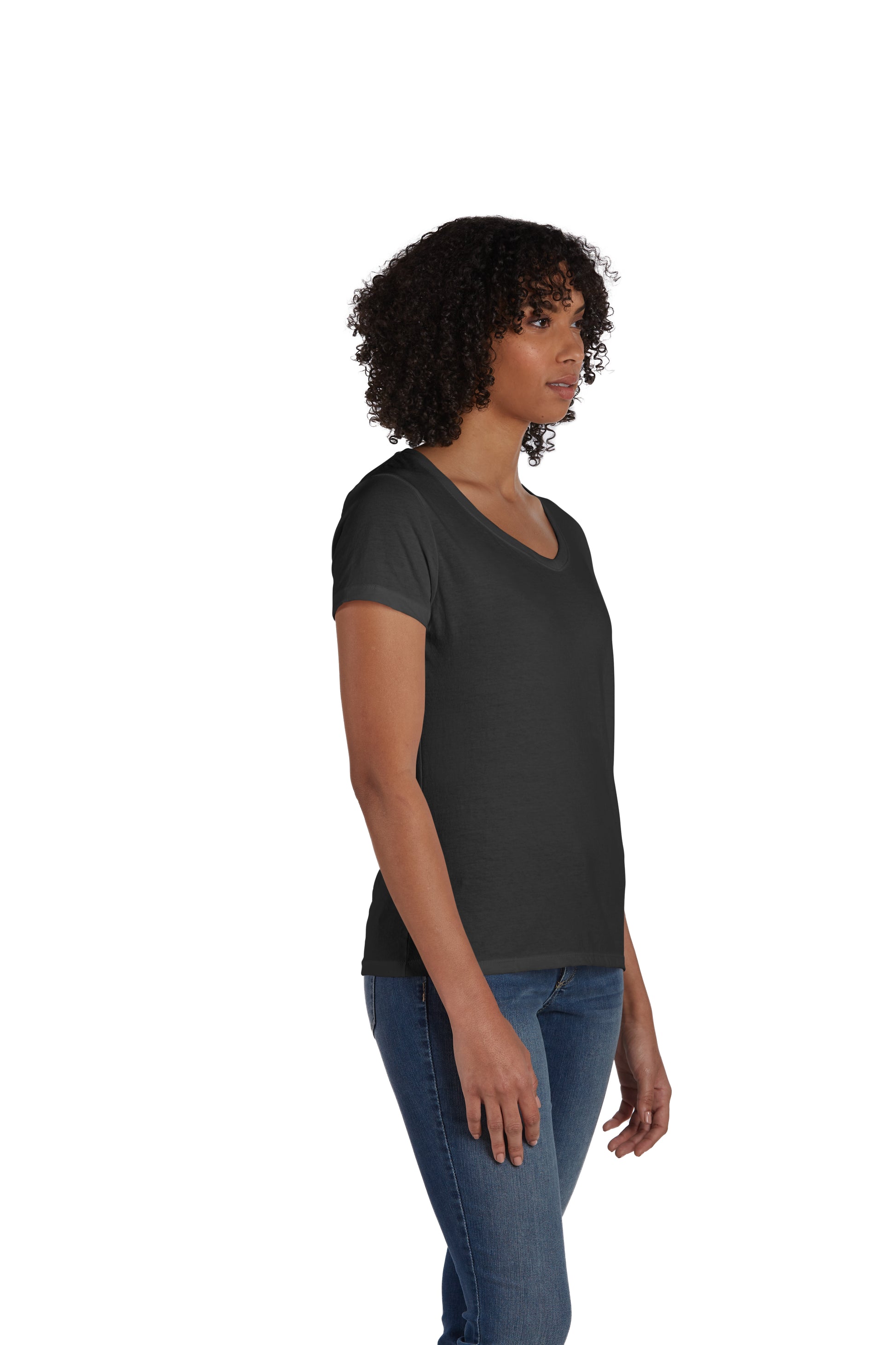 Women's Perfect-T Triblend Short Sleeve V-neck - Sol Black Triblend