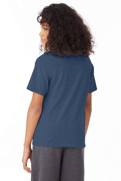 Youth 50/50 Ecosmart® Short Sleeve Tee - Heather Navy