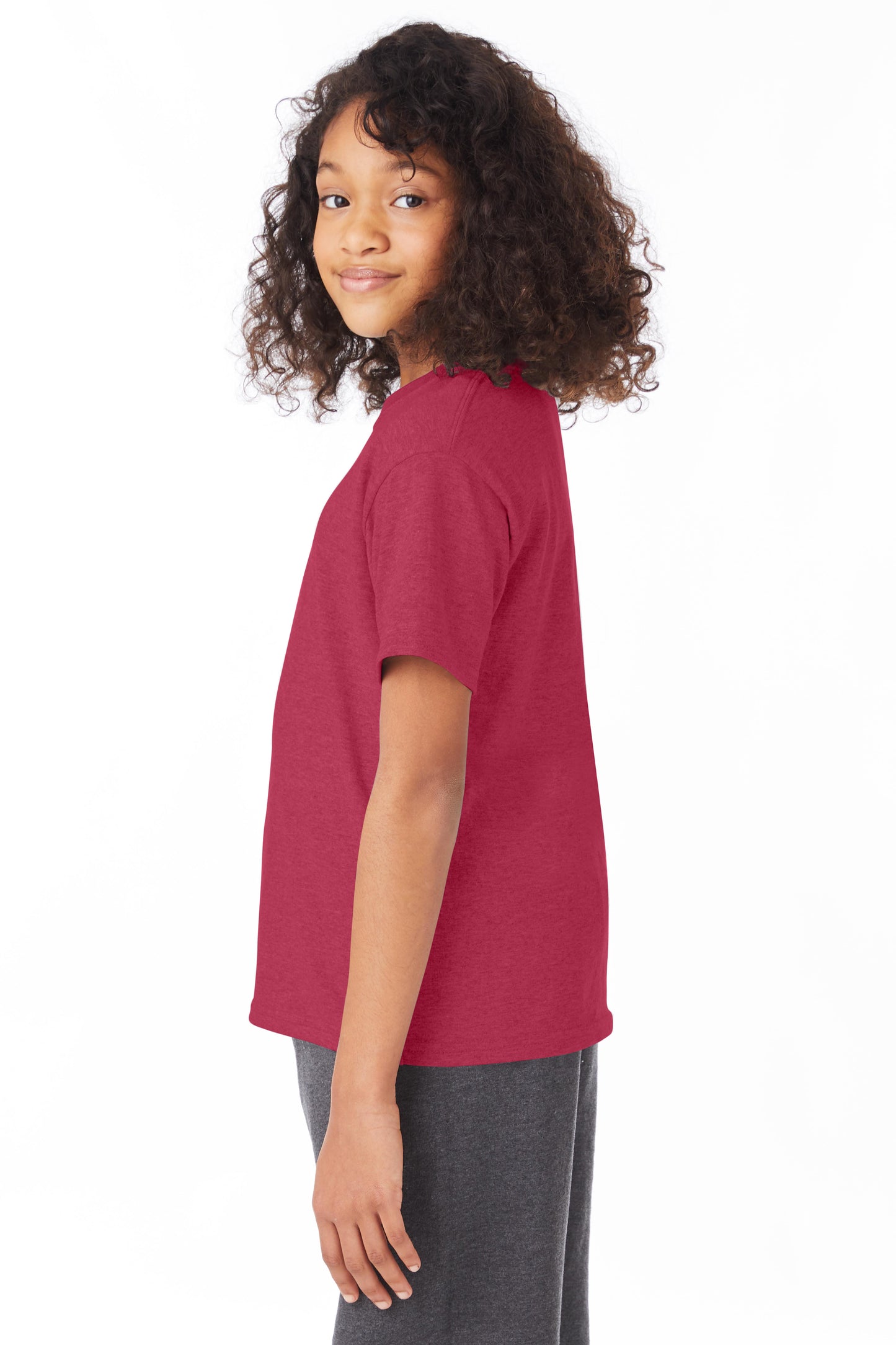 Youth 50/50 Ecosmart® Short Sleeve Tee - Heather Red