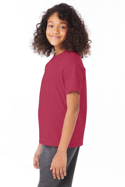 Youth 50/50 Ecosmart® Short Sleeve Tee - Heather Red