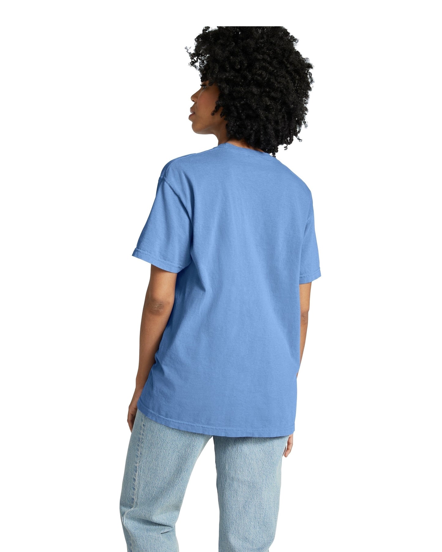 Unisex Heavyweight RS Pocket T-Shirt - Flo Blue