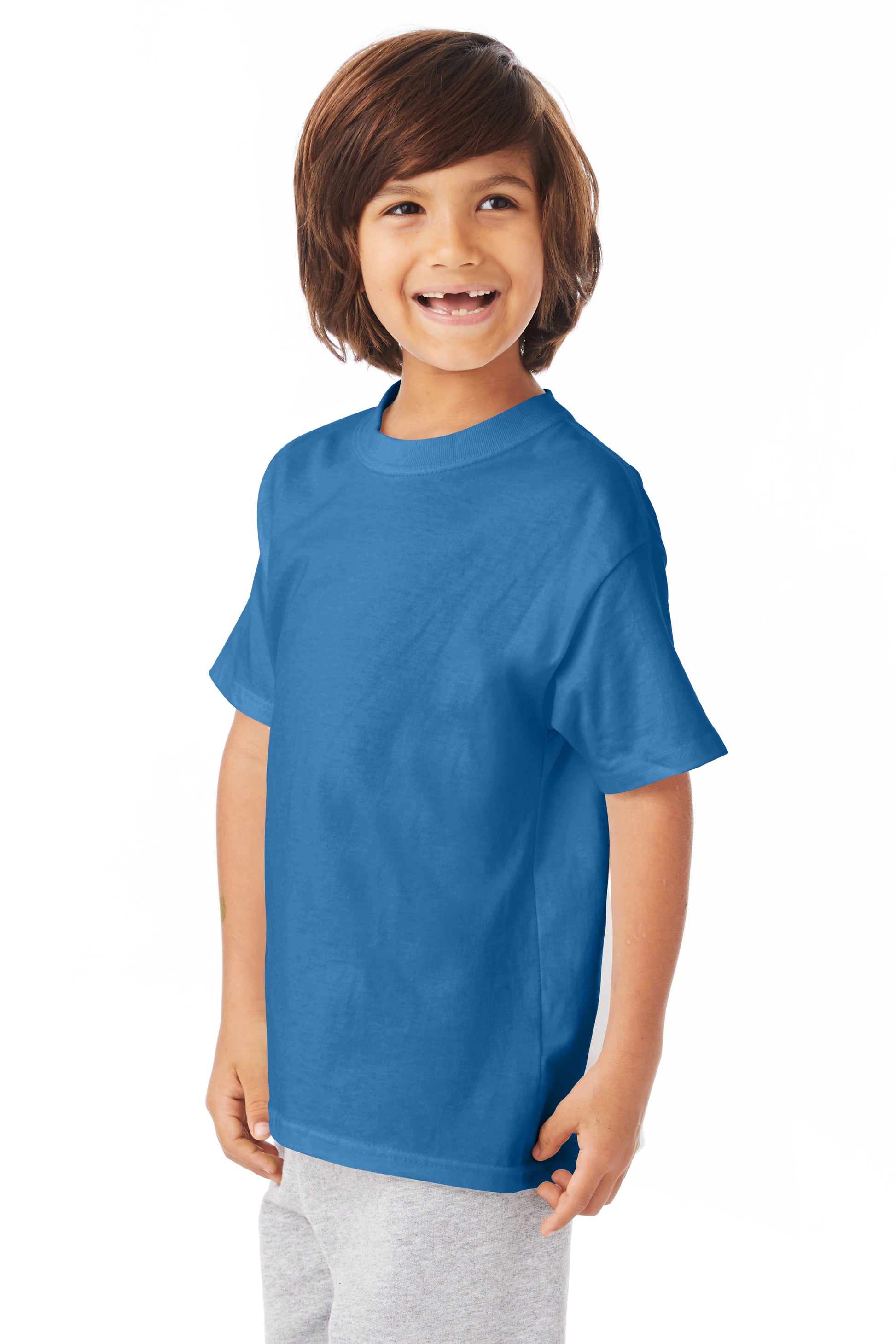 Youth Authentic Short Sleeve Tee - Denim Blue