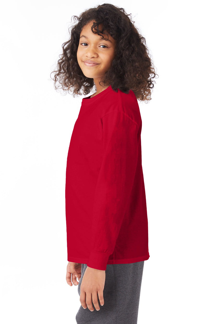 Youth Authentic Long Sleeve Tee - Deep Red