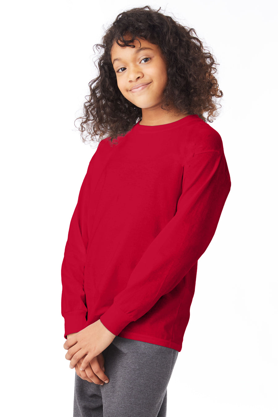 Youth Authentic Long Sleeve Tee - Deep Red