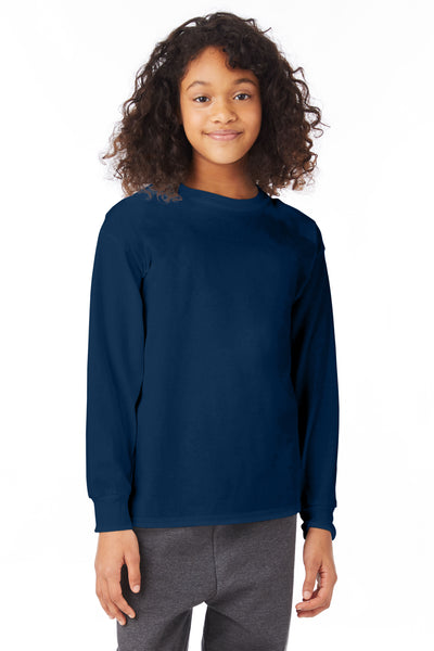 Youth Authentic Long Sleeve Tee - Navy