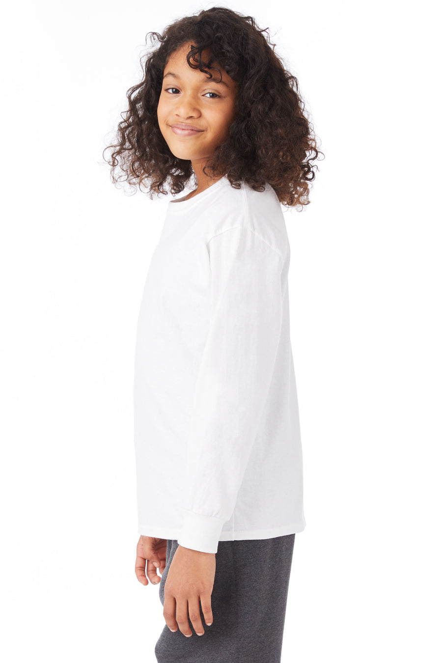 Youth Authentic Long Sleeve Tee - White