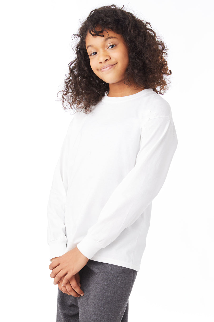 Youth Authentic Long Sleeve Tee - White