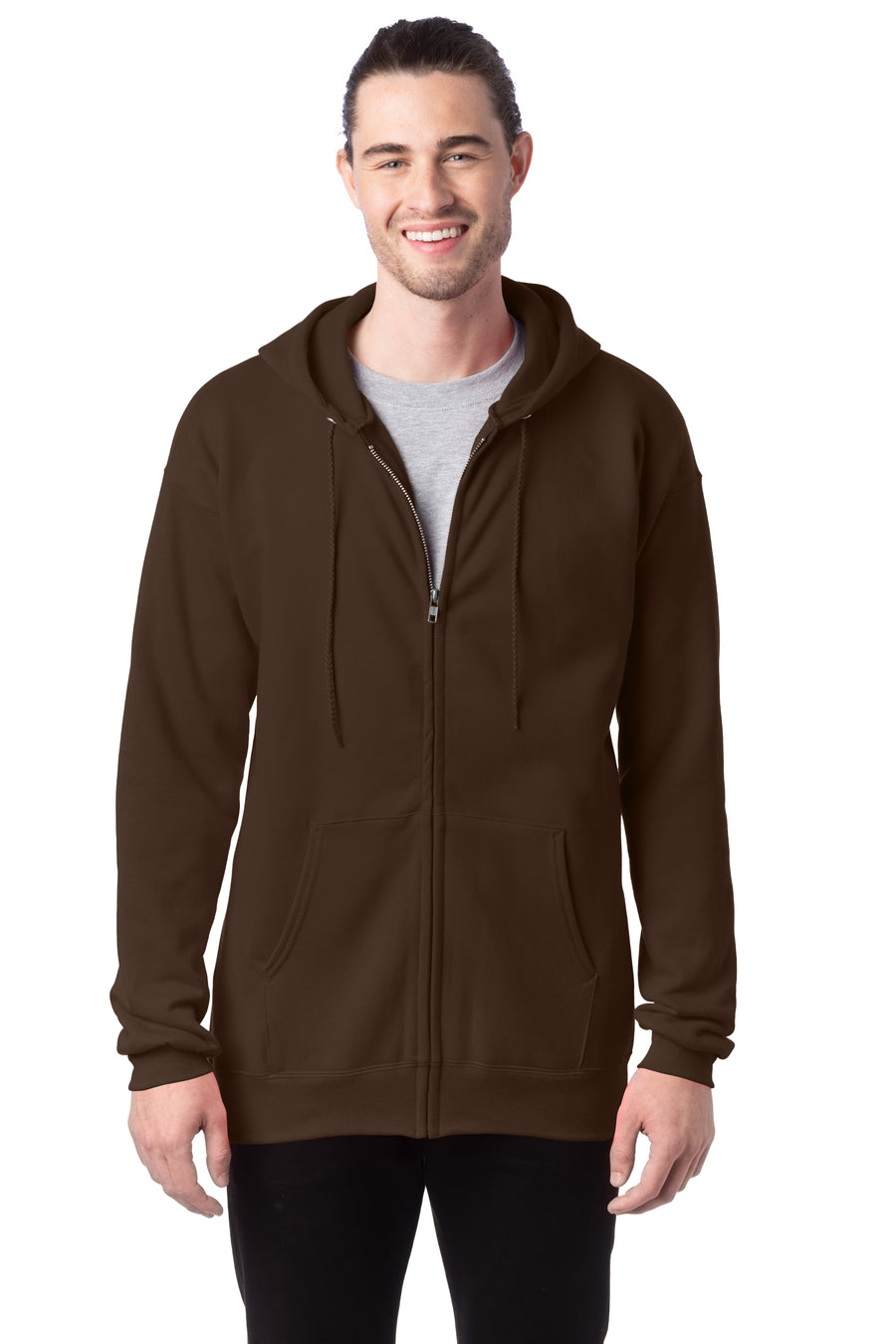 Ultimate Cotton® 90/10 Full-Zip Hoodie - Dark Chocolate