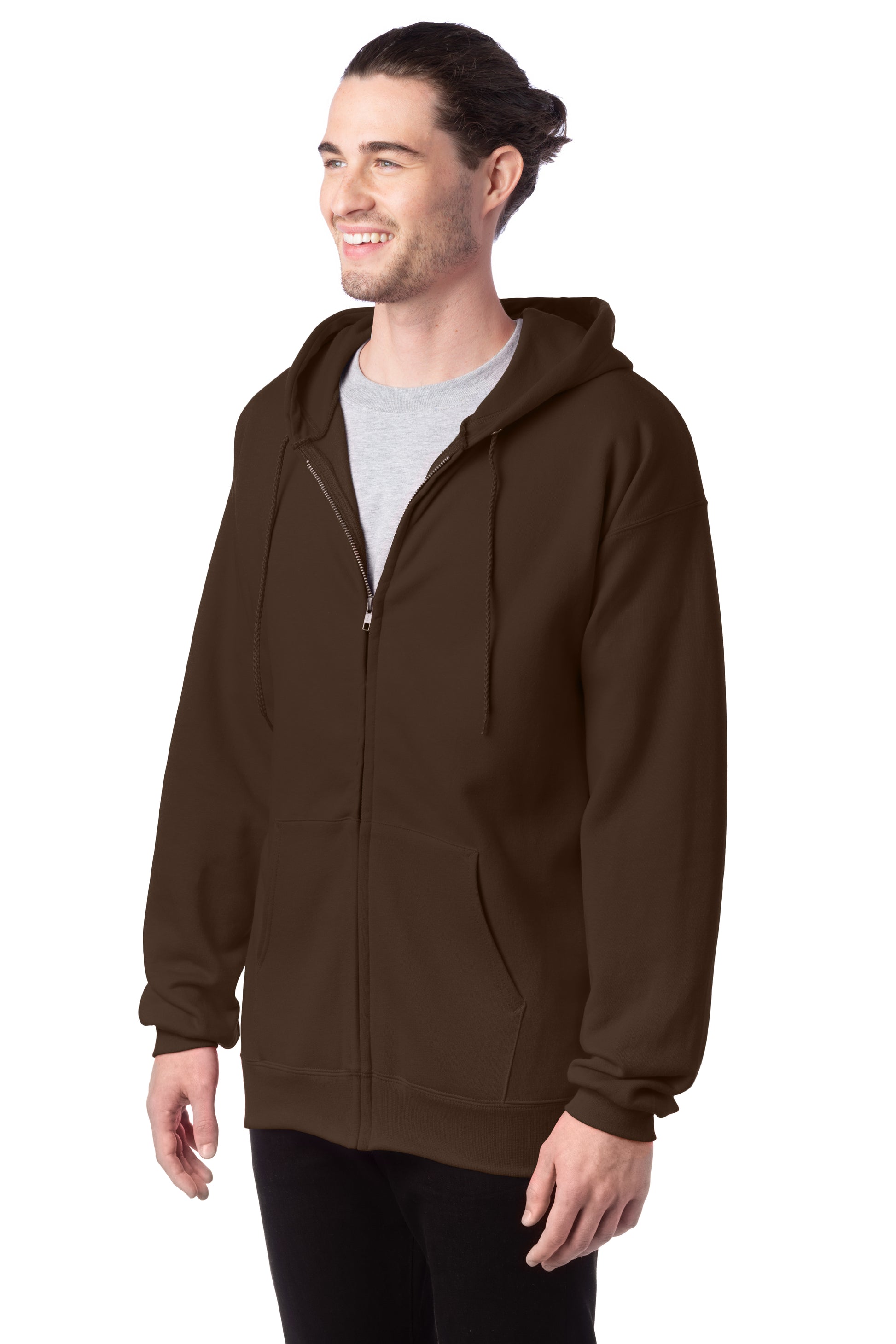 Ultimate Cotton® 90/10 Full-Zip Hoodie - Dark Chocolate