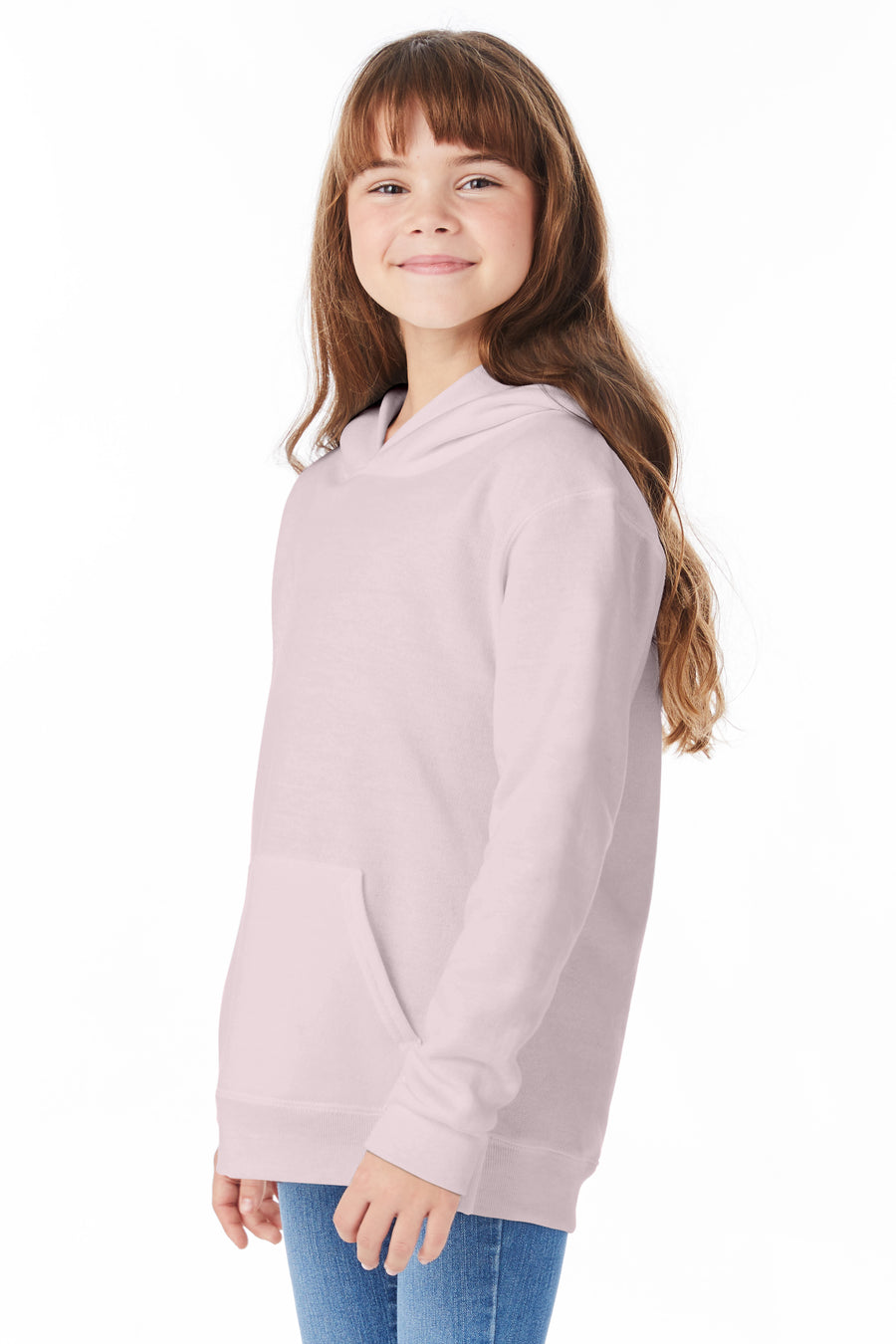 Youth EcoSmart® 50/50 Pullover Hoodie - Pale Pink