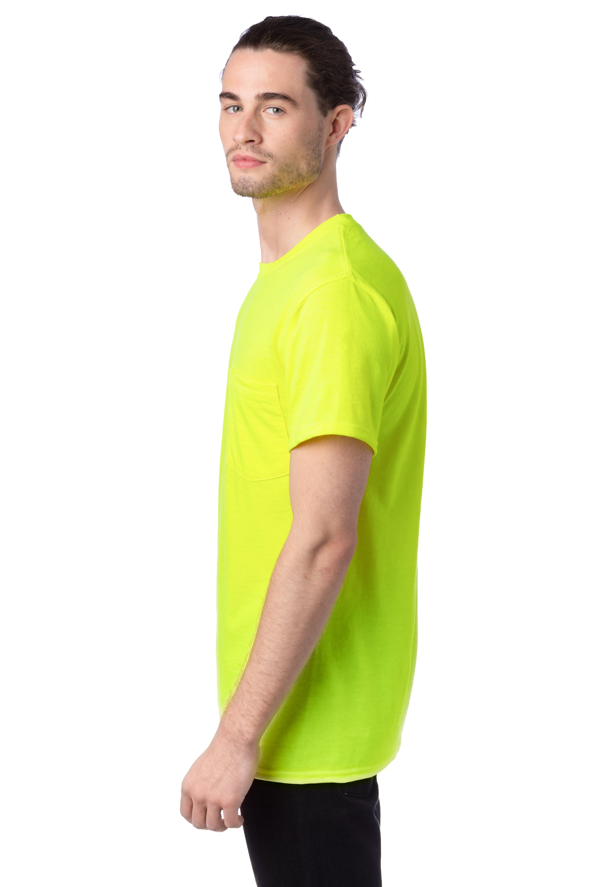 Workwear Short Sleeve Pocket Tee - Safety Green
