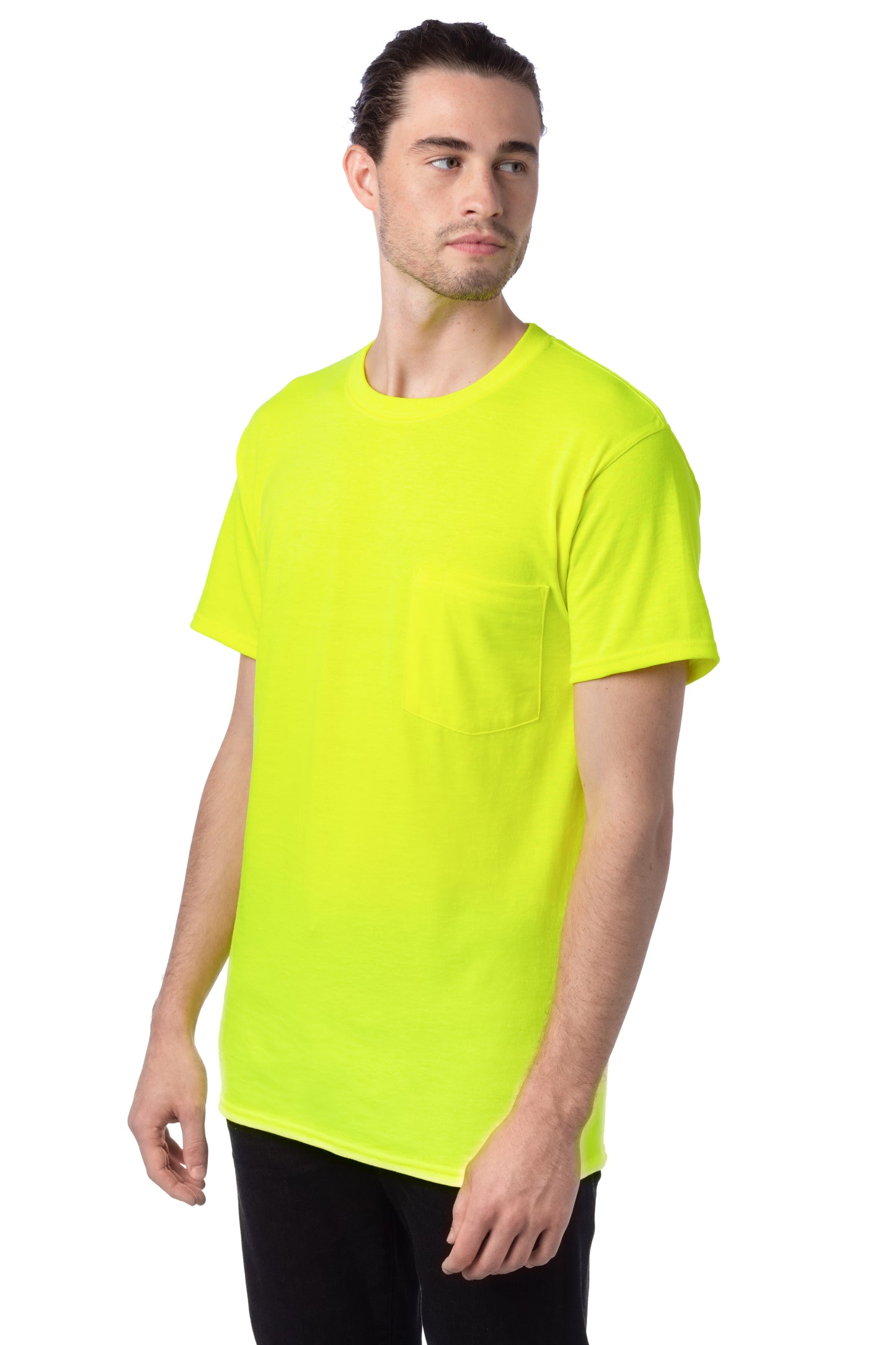 Workwear Short Sleeve Pocket Tee - Safety Green