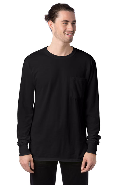 Workwear Long Sleeve Pocket Tee - Black
