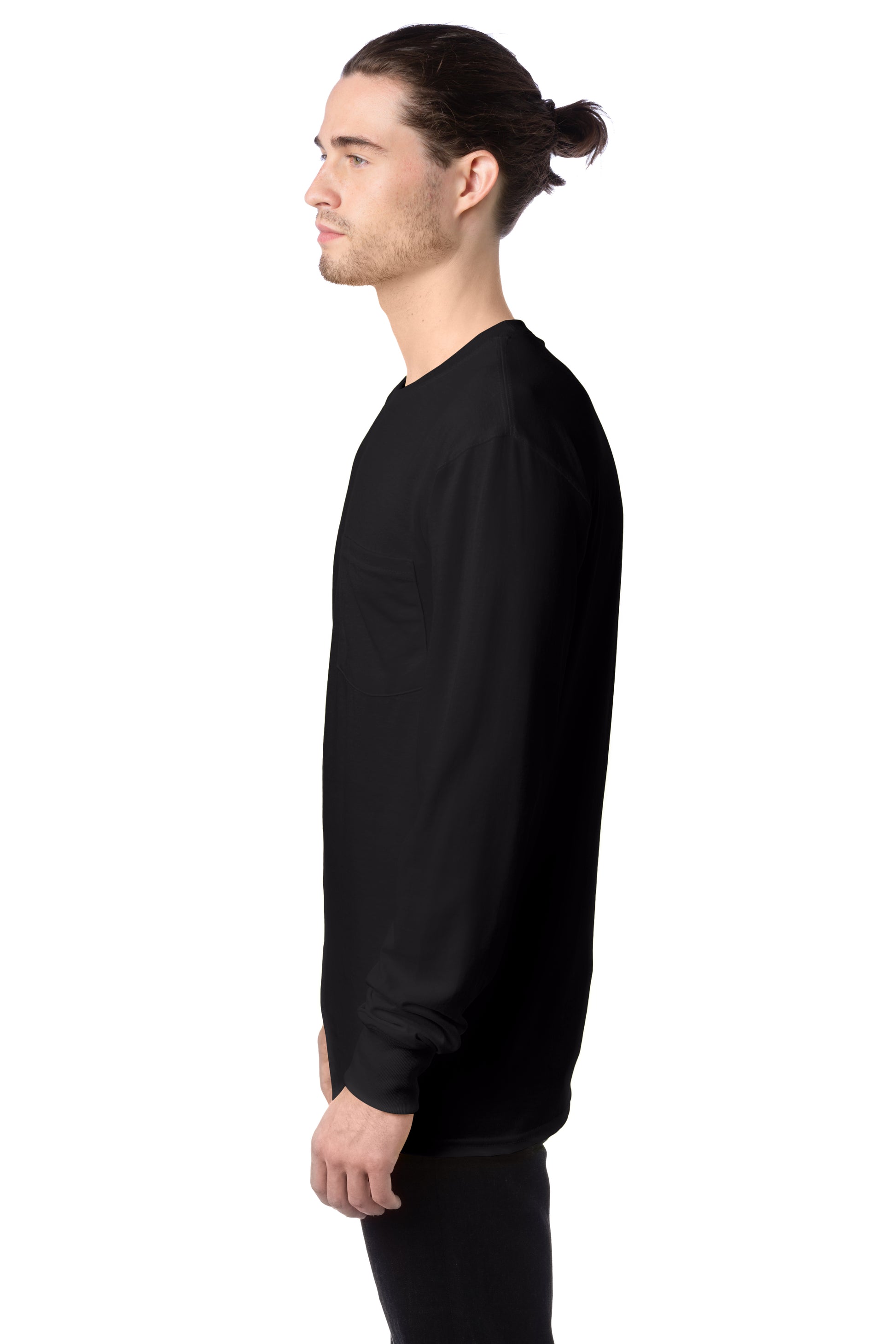 Workwear Long Sleeve Pocket Tee - Black