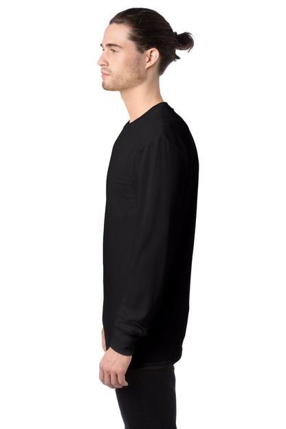 Workwear Long Sleeve Pocket Tee - Black