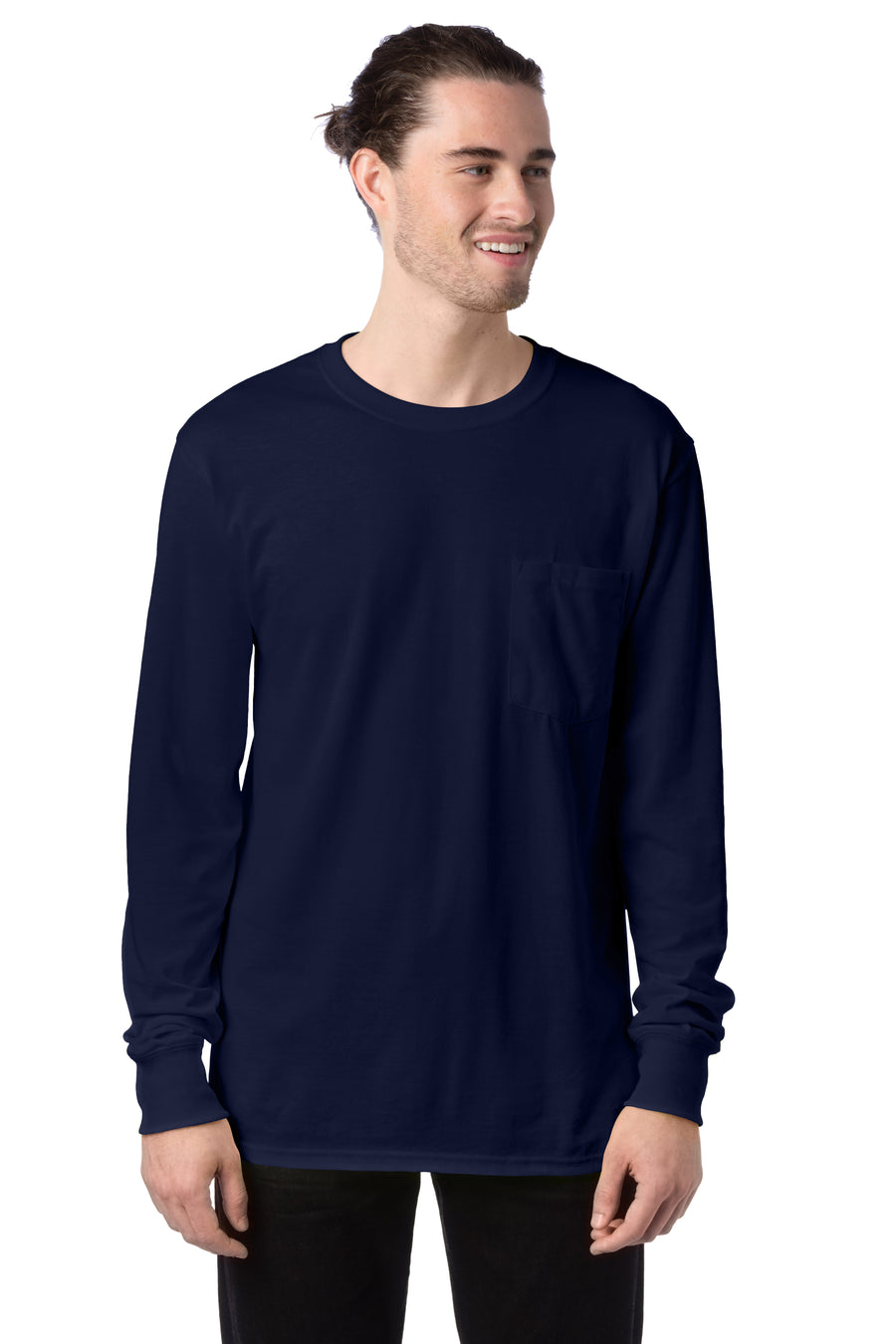 Workwear Long Sleeve Pocket Tee - Navy