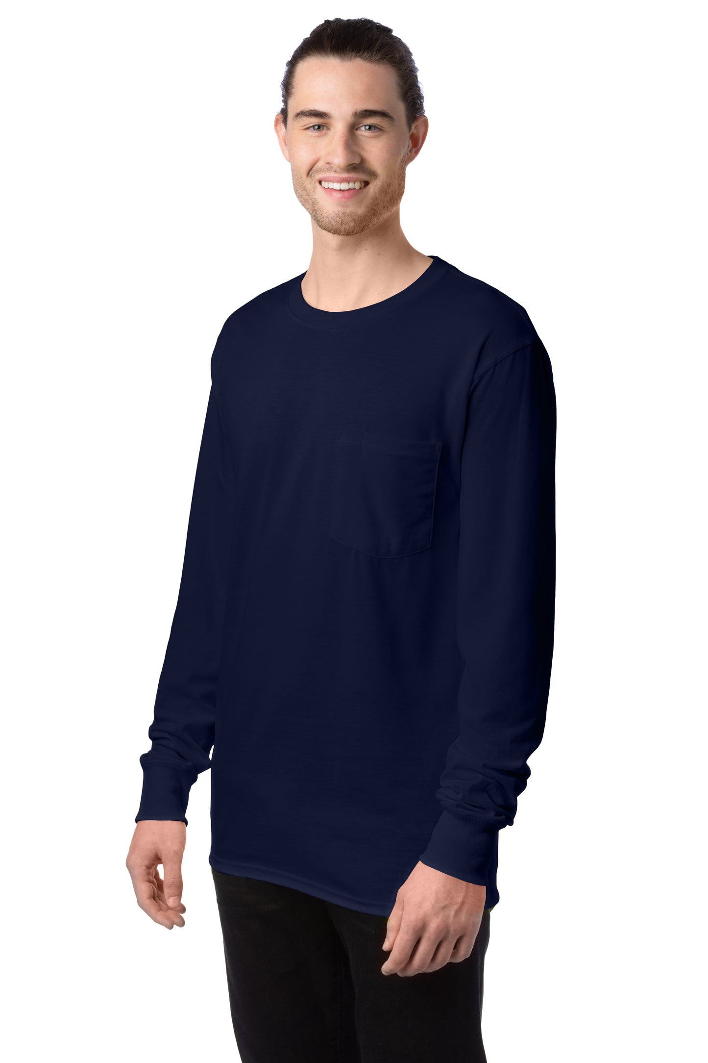 Workwear Long Sleeve Pocket Tee - Navy