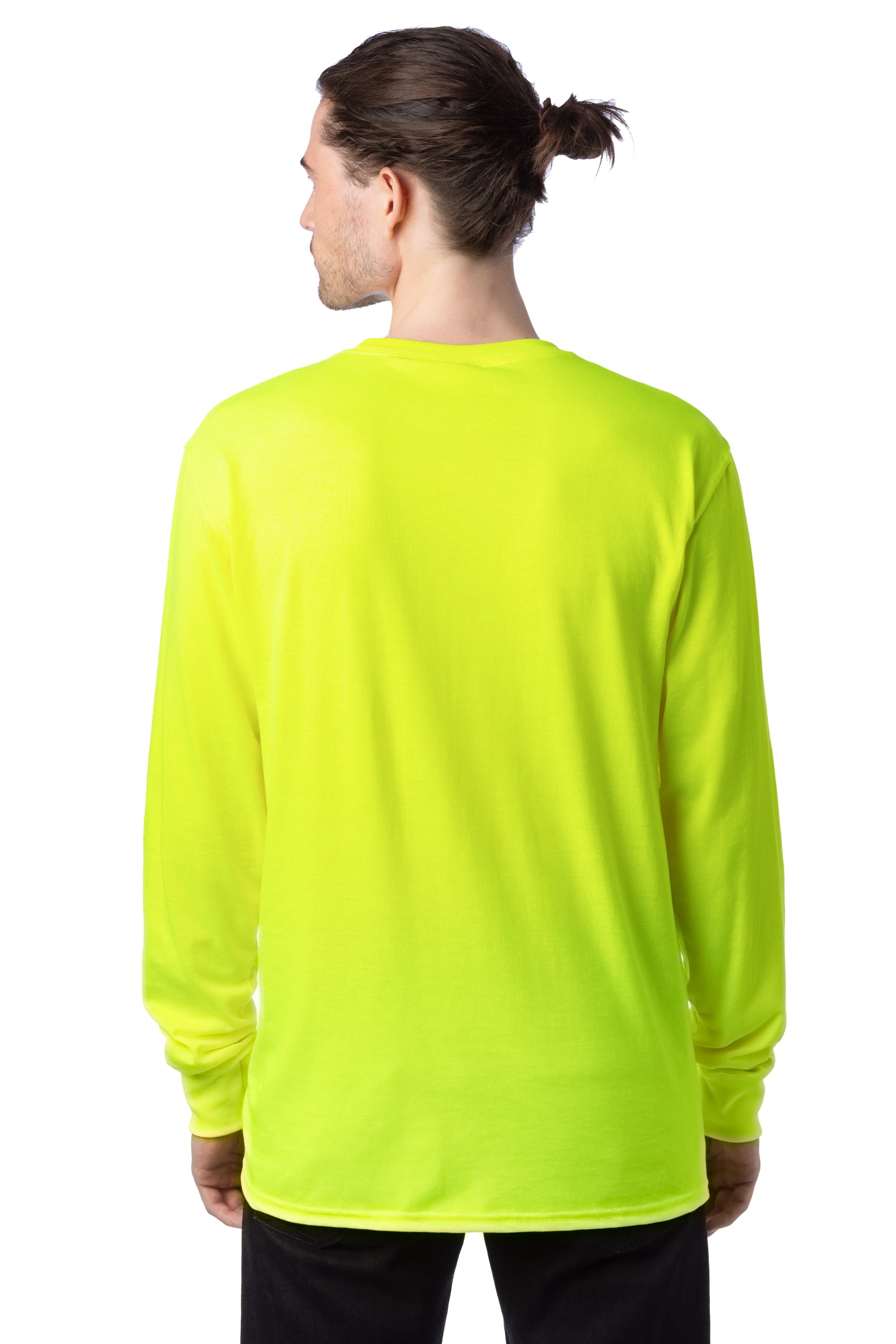 Workwear Long Sleeve Pocket Tee - Safety Green