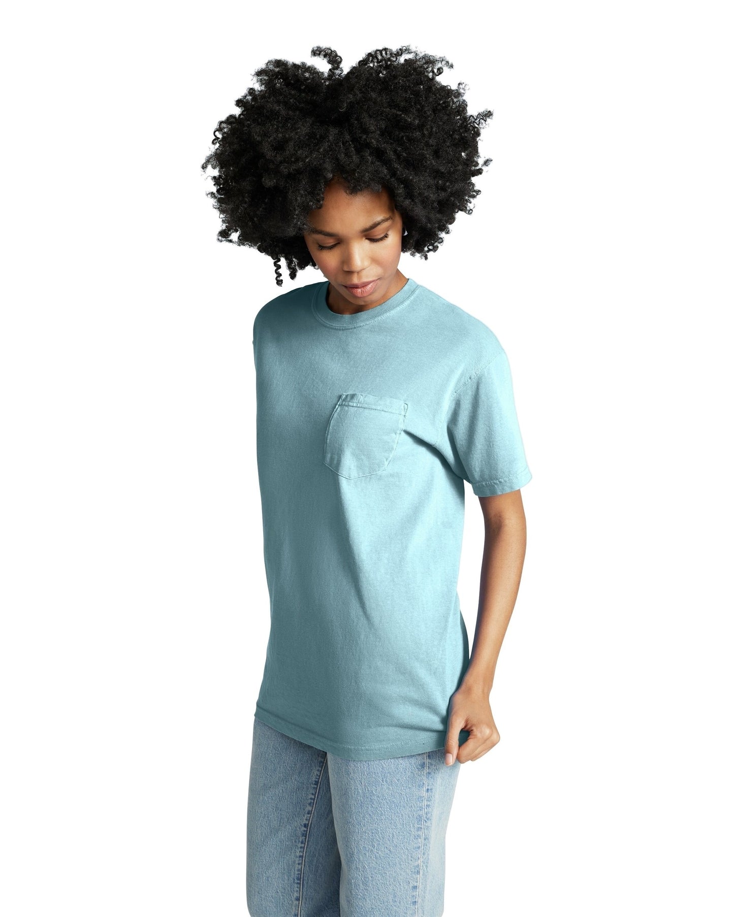 Unisex Heavyweight RS Pocket T-Shirt - Ice Blue