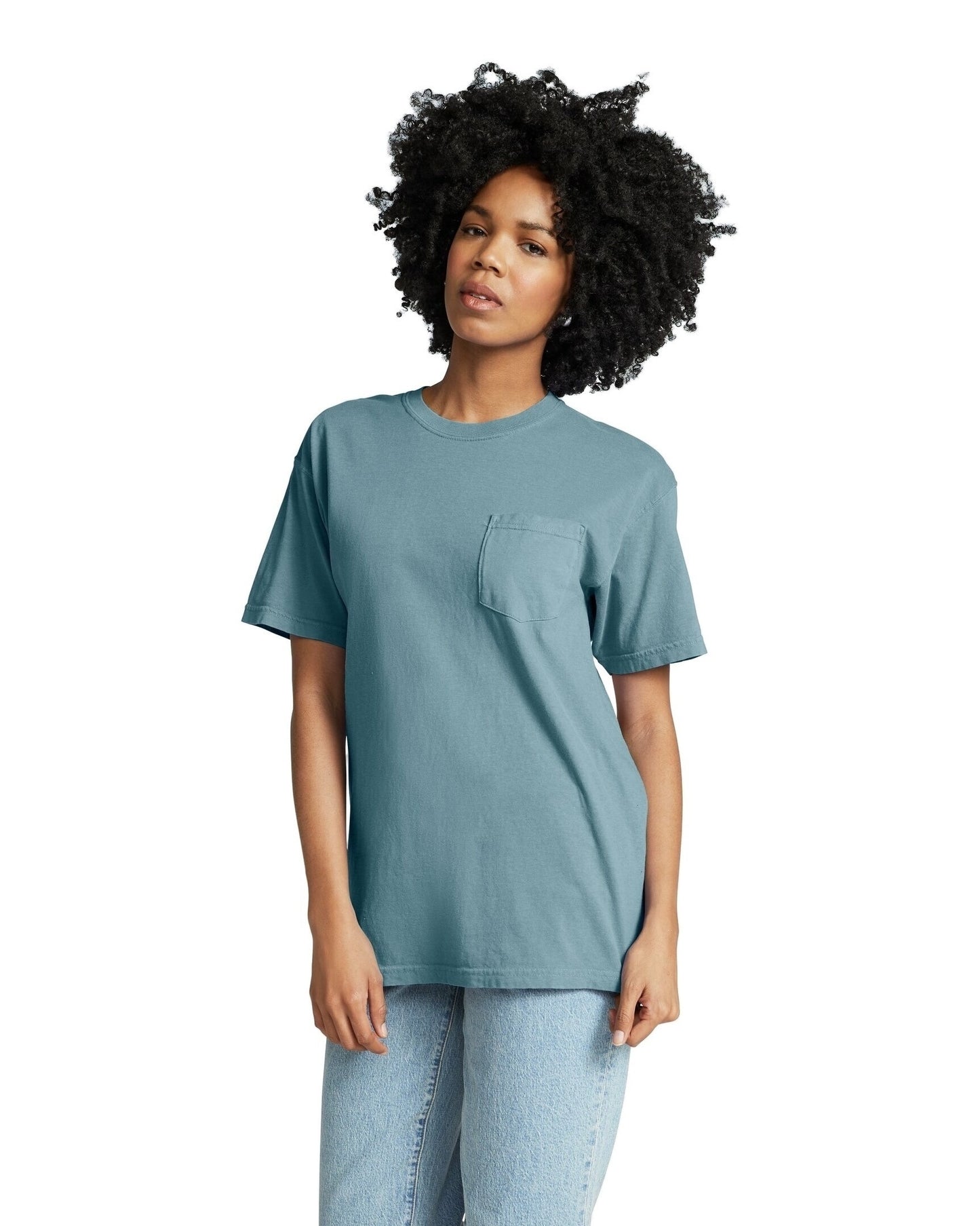 Unisex Heavyweight RS Pocket T-Shirt - Ice Blue