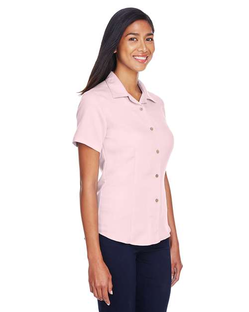 Harriton M570W Blush — on model side