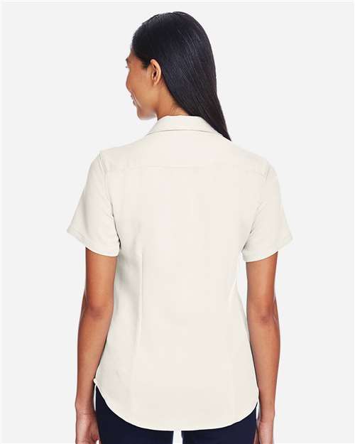 Harriton M570W Cream — on model back