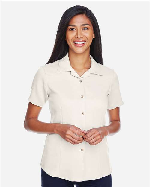 Harriton M570W Cream — on model front
