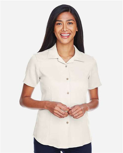 Harriton M570W Cream — on model front