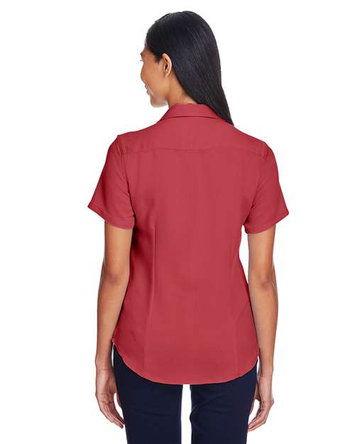 Harriton M570W Tile Red — on model back