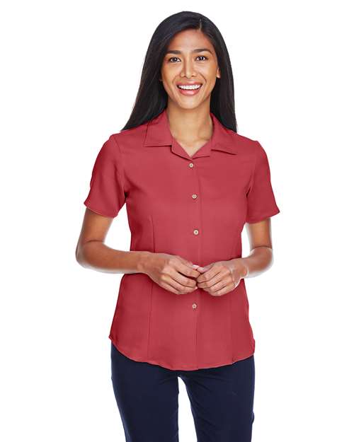 Harriton M570W Tile Red — on model front