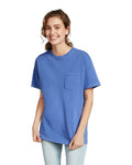Unisex Heavyweight RS Pocket T-Shirt - Neon Blue