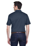 Harriton M354 Navy — on model back