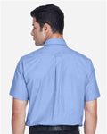 Harriton M600S Light Blue — on model back
