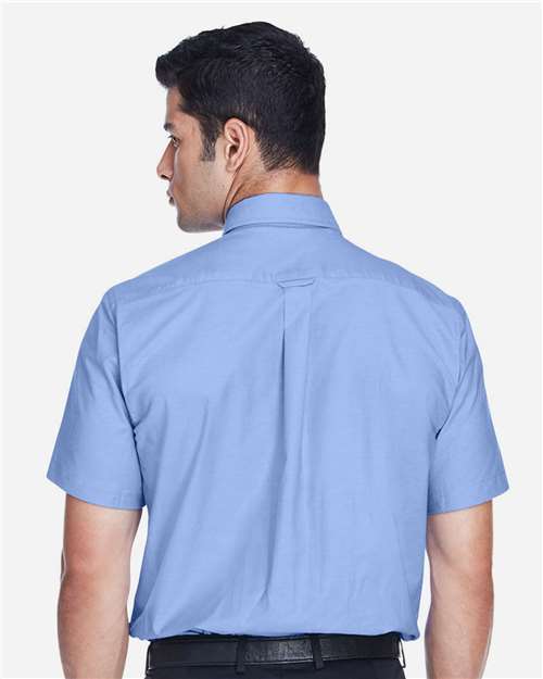 Harriton M600S Light Blue — on model back