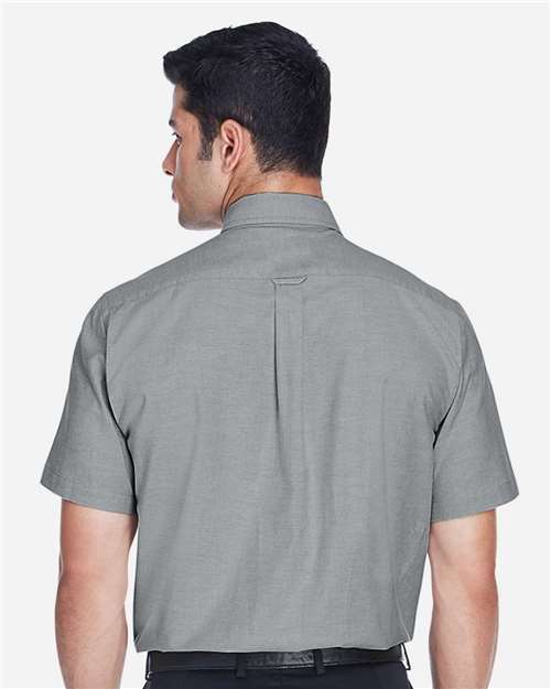 Harriton M600S Oxford Grey — on model back