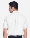 Harriton M600S White — on model back
