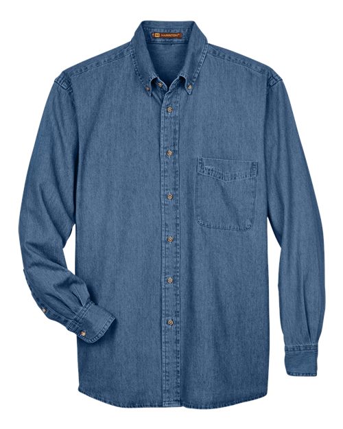 Harriton M550 Light Denim — front