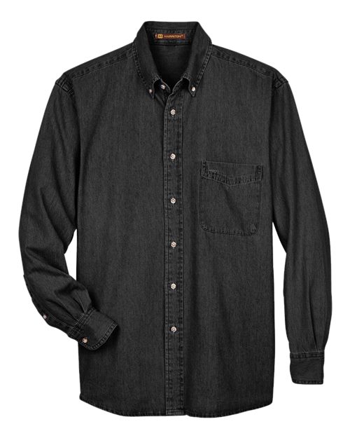Harriton M550 Washed Black — front