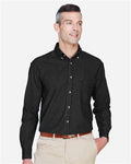 Harriton M550 Washed Black — on model front