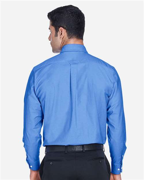 Harriton M600 French Blue — on model back
