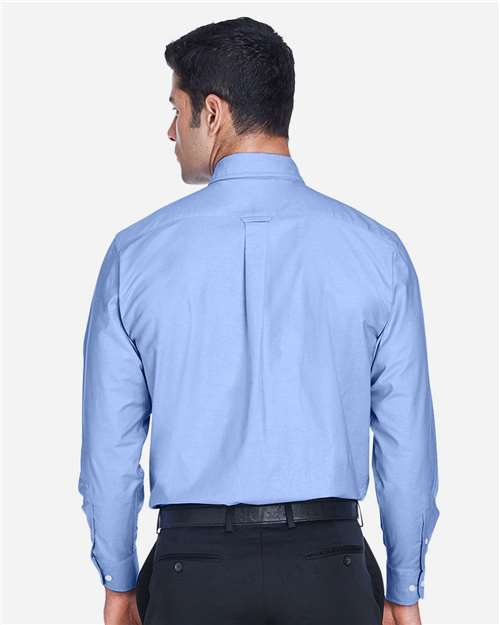 Harriton M600 Light Blue — on model back