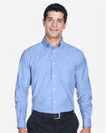 Harriton M600 Light Blue — on model front