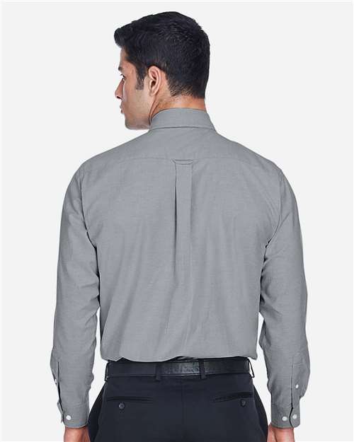 Harriton M600 Oxford Grey — on model back