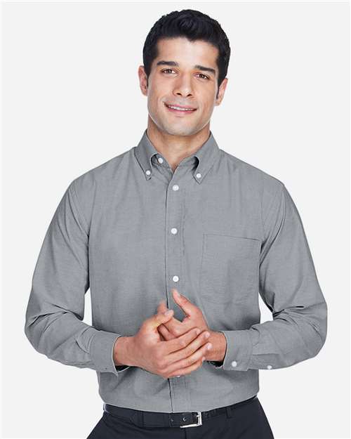 Harriton M600 Oxford Grey — on model front