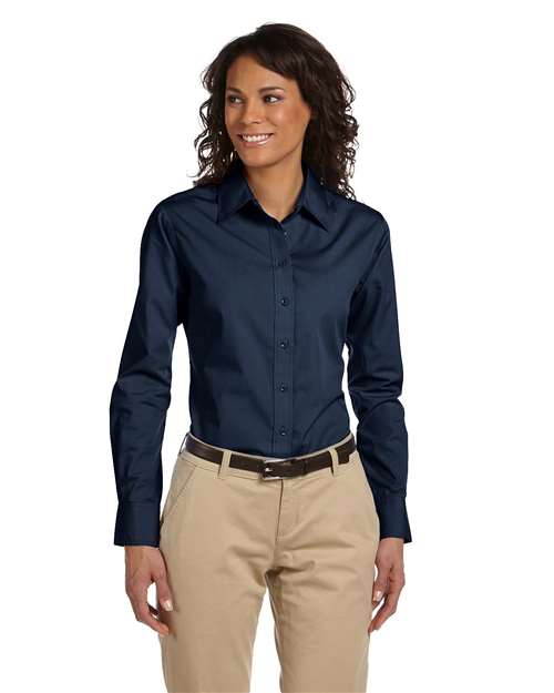 Harriton M510W Navy — on model front