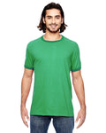 Unisex Lightweight Ringer T-Shirt - Heather Green / Kelly Green