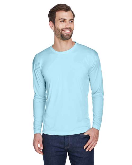 UltraClub 8422 Ice Blue — on model side