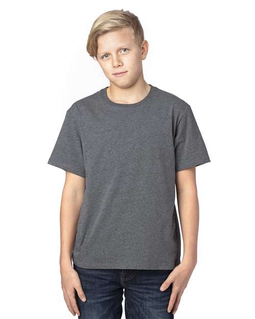 Threadfast Apparel 600A Charcoal Heather — on model front